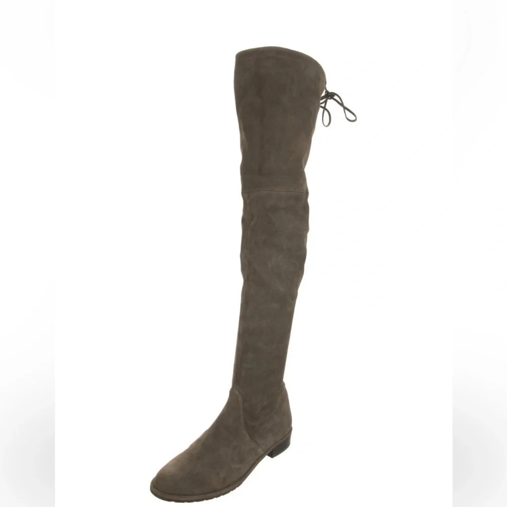 Stuart Weitzman Lowland Green Suede Over the Knee Boots size 7.5